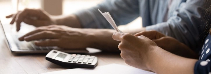 A couple reviewing finances