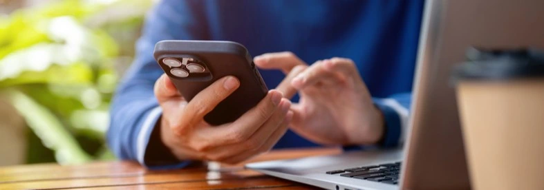 A person on their mobile phone