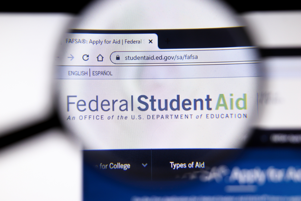 Screenshot of FAFSA Website.